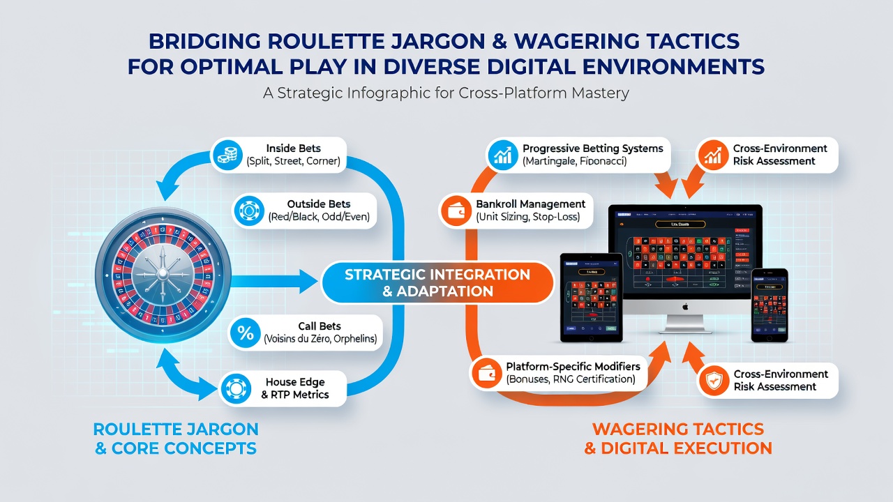 Split view of mobile roulette app and desktop platform highlighting betting grids and jargon labels